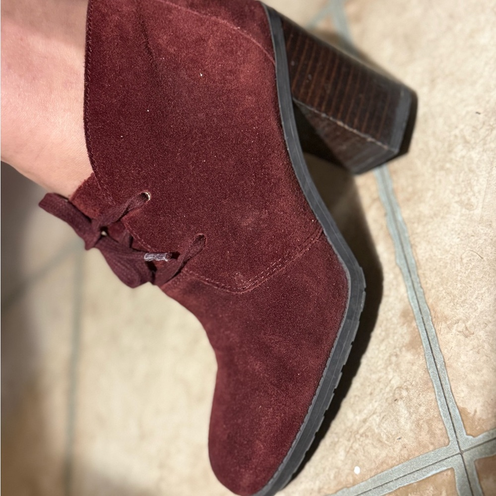 Franco sarto Women's Suede Ankle Boots - Burgundy